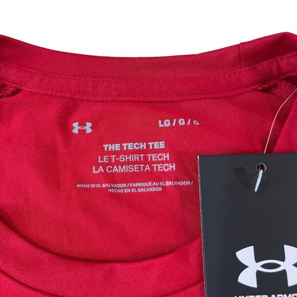 Wisconsin Under Armour Men's Size Large Red Graphic T-Shirt Bucky Badger - New - Picture 2 of 5
